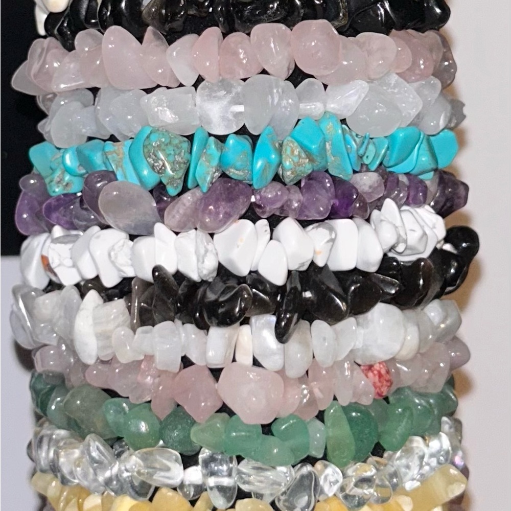 Multicolor Gemstone Chip Bracelets Set - image 8
